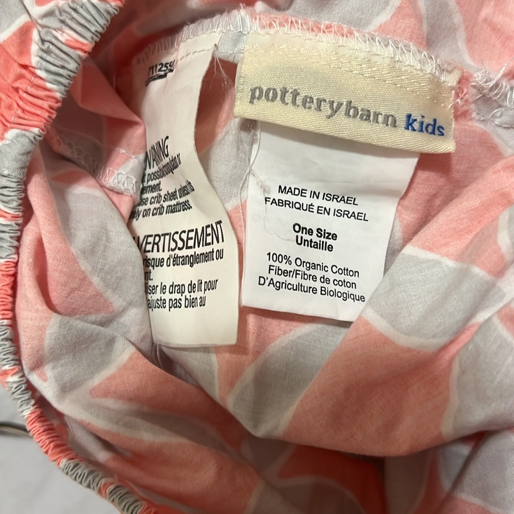 Pottery Barn Crib Fitted Sheet and Comforter Pink Gray - Picture 3 of 10